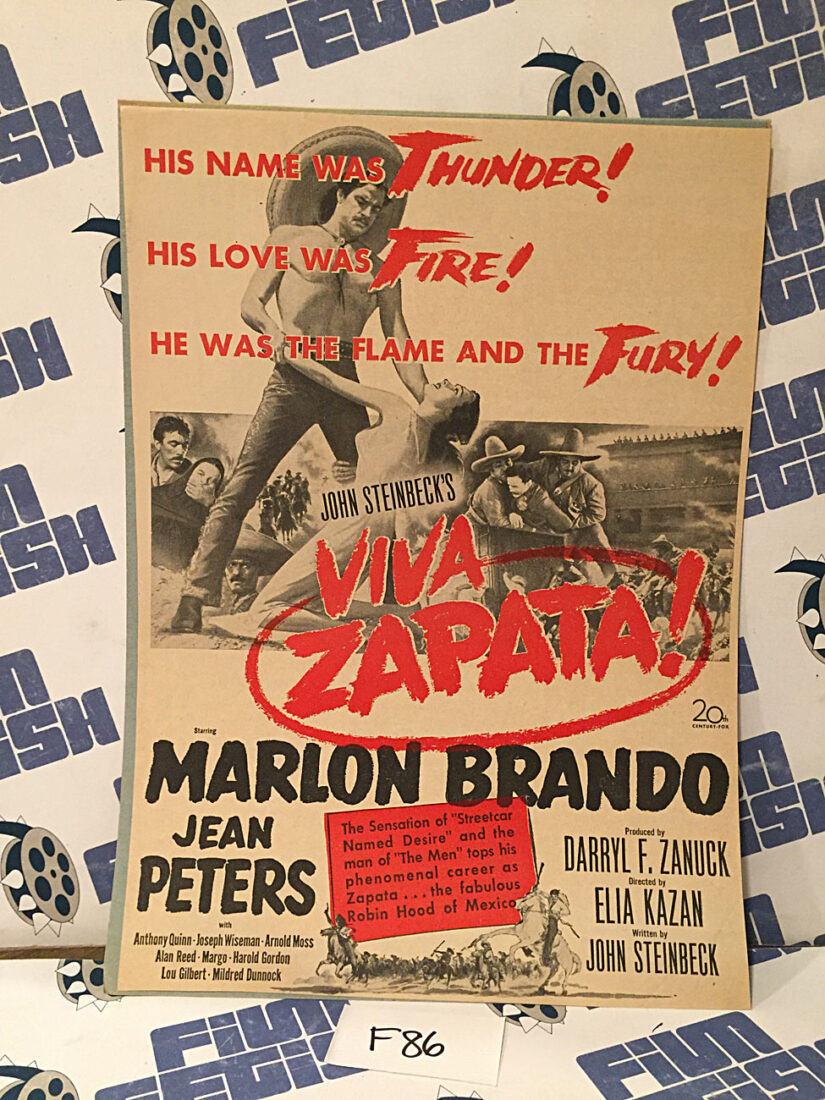 Viva Zapata! (1952) Original Full-Page Magazine Advertisement, Marlon Brando, Anthony Quinn [F86]
