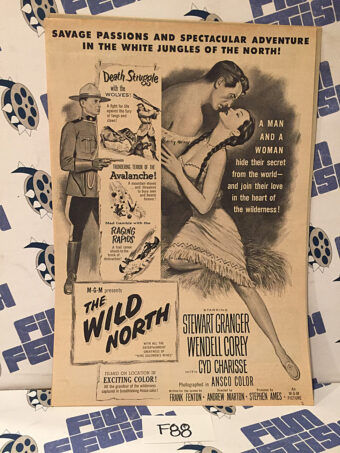 The Wild North (1952) Original Full-Page Magazine Advertisement, Cyd Charisse, Stewart Granger [F88]