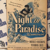 Night in Paradise (1946) Original Full-Page Magazine Advertisement, Merle Oberon, Turhan Bey [F91]