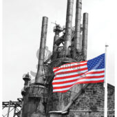 Unwavering Flag Abandoned Bethlehem Steel Mill Photo [221205-6]