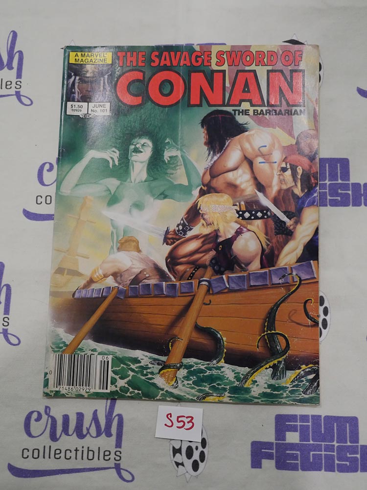 The Savage Sword of Conan The Barbarian (June 1984, No 101) Marvel Comic Book Magazine, Larry Hama, Michael Golden Cover [S53]