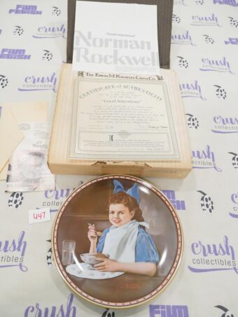 Vintage Norman Rockwell Collector Plate Good Intentions Number 18461C with Certificate of Authenticity [U47]