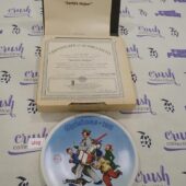 Vintage Norman Rockwell Collector Plate Santa’s Helper Christmas 1991 Number 1512D with Certificate of Authenticity [U48]