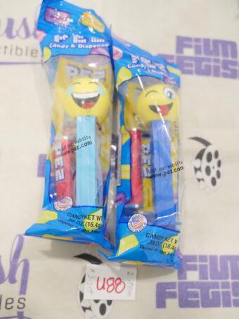 Set of 2 EMOJI Collectors PEZ Dispensers SEALED with Candy Packs [U88]