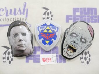 Set of 3 Collectors Candy Dispenser Tins SEALED with Candy Packs – Michael Myers Halloween II + Zelda Mints + Zombies [U89]