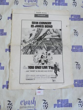 You Only Live Twice Sean Connery James Bond 007 Original United Artists Foldout 18×13 inch Pressbook (1967) [J05]