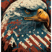 The Museum of Fantasy Art Print Series: Patriotic Eagle and Flag Poster Art Print [DP-230109-9]
