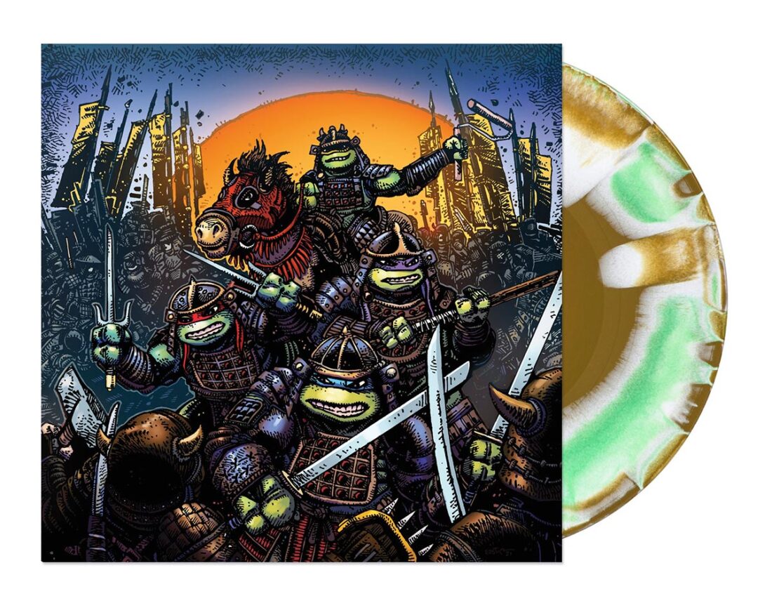 Teenage Mutant Ninja Turtles Part III Original Motion Picture Soundtrack “Time Scepter” Swirl Colored Vinyl Kevin Eastman Art