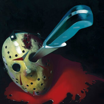 Friday the 13th Part IV: The Final Chapter Original Motion Picture Soundtrack Score by Harry Manfredini 2-LP “Hockey Mask” Bone & Blood Red Vinyl Edition
