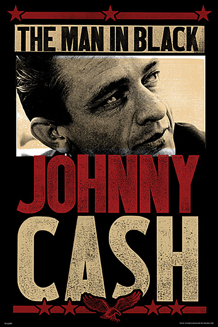 Johnny Cash Folsom The Man in Black 24 x 36 inch Music Concert Poster
