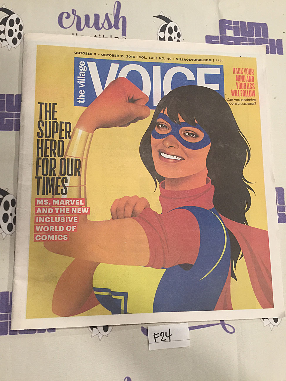 The Village Voice Newspaper Super Hero for Our Times Oct 11, 2016 F24
