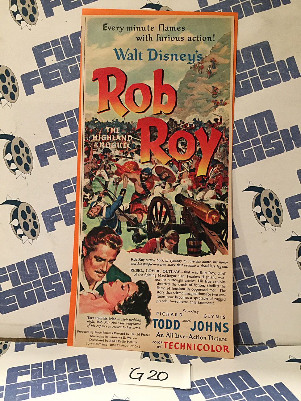 Rob Roy: The Highland Rogue 1953 Original Full-Page Magazine Ad Richard Todd Glynis Johns G20
