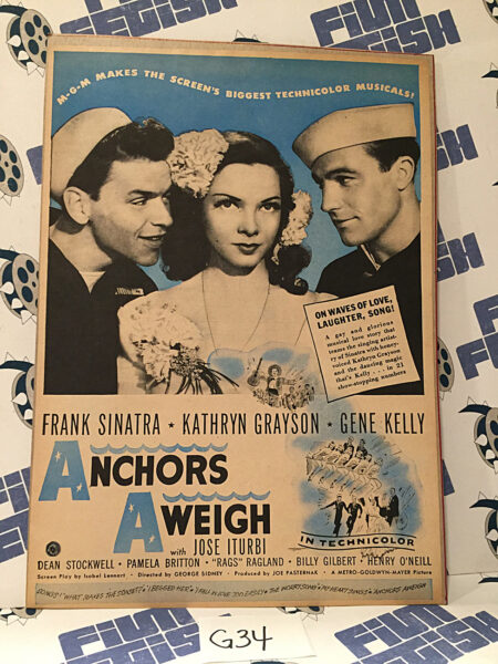 Anchors Aweigh 1945 Original Full-Page Magazine Ad Frank Sinatra, Gene Kelly 34