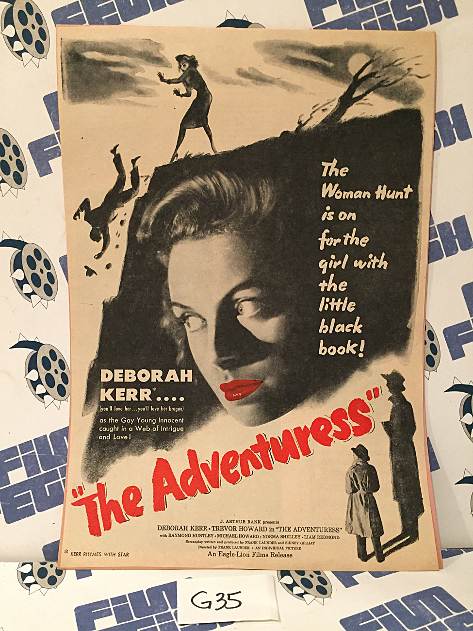 I See a Dark Stranger 1946 Original Full-Page Magazine Ad Deborah Kerr Trevor Howard G35