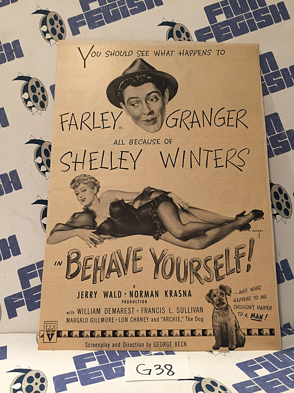 Behave Yourself! 1951 Original Full-Page Magazine Ad Farley Granger Shelley Winters   G38