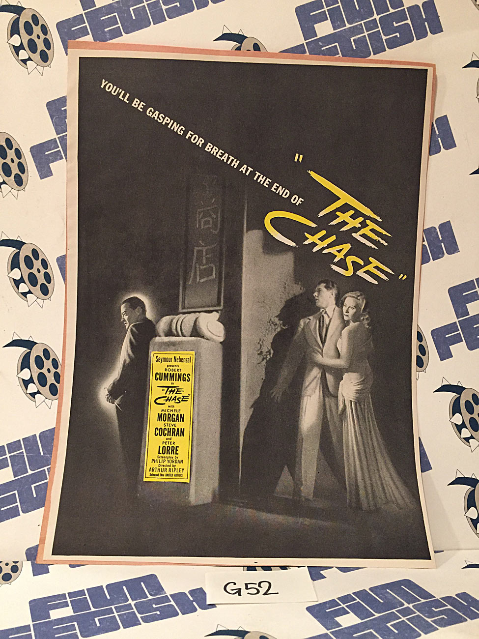 The Chase 1946 Original Full-Page Magazine Ad  Robert Cummings Michèle Morgan  G52