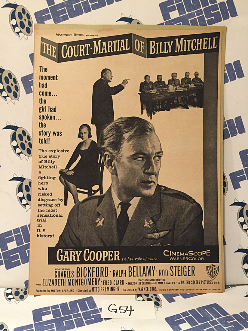 The Court-Martial of Billy Mitchell 1955 Original Full-Page Magazine Ad Charles Bickford Gary Cooper  G54