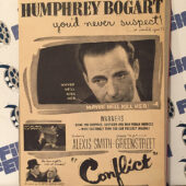 Conflict (1945) Movie Original Full-Page Magazine Advertisement, Humphrey Bogart, Alexis Smith [G56]