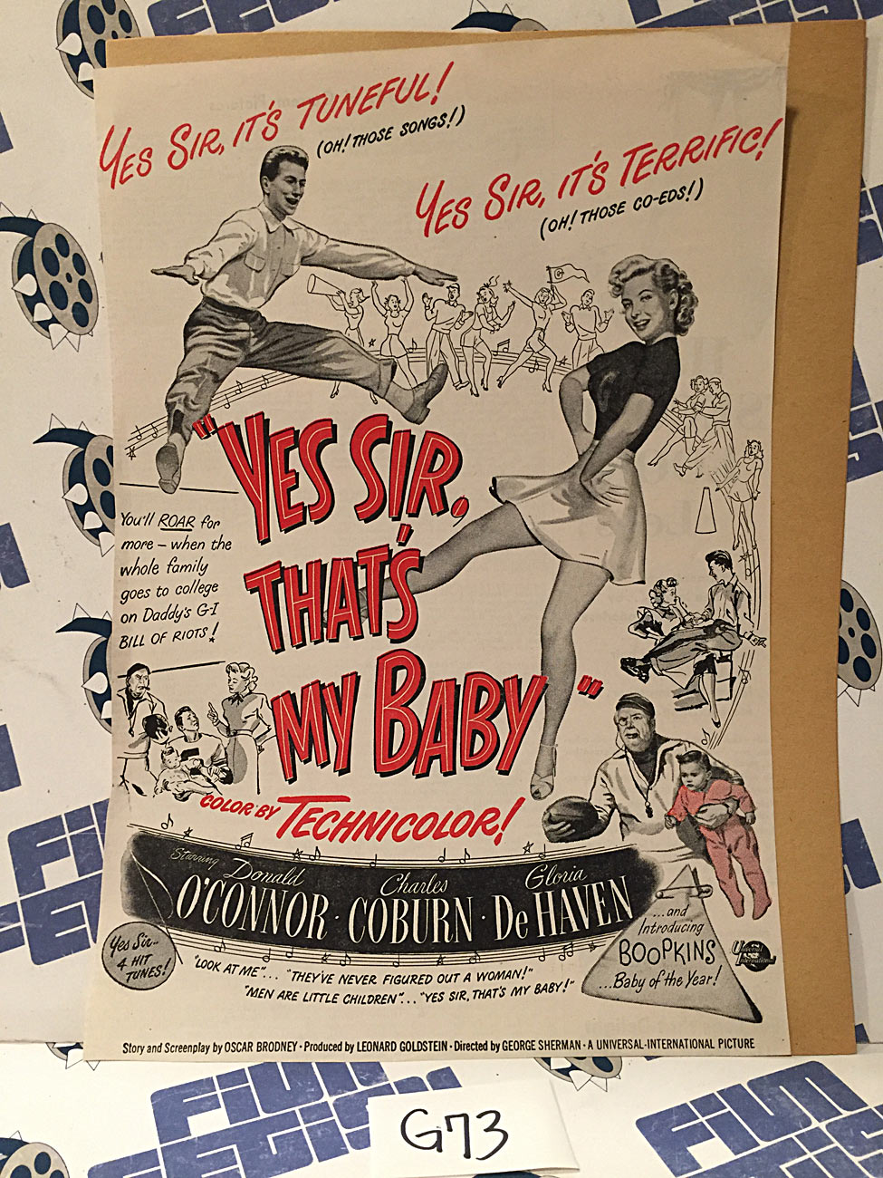 Yes Sir, That’s My Baby 1949 Original Full-Page Magazine Ad Donald O’Connor Gloria DeHaven G73