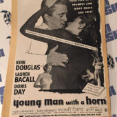 Young Man with a Horn 1950 Original Full-Page Magazine Ad Kirk Douglas Lauren Bacall Doris Day G75