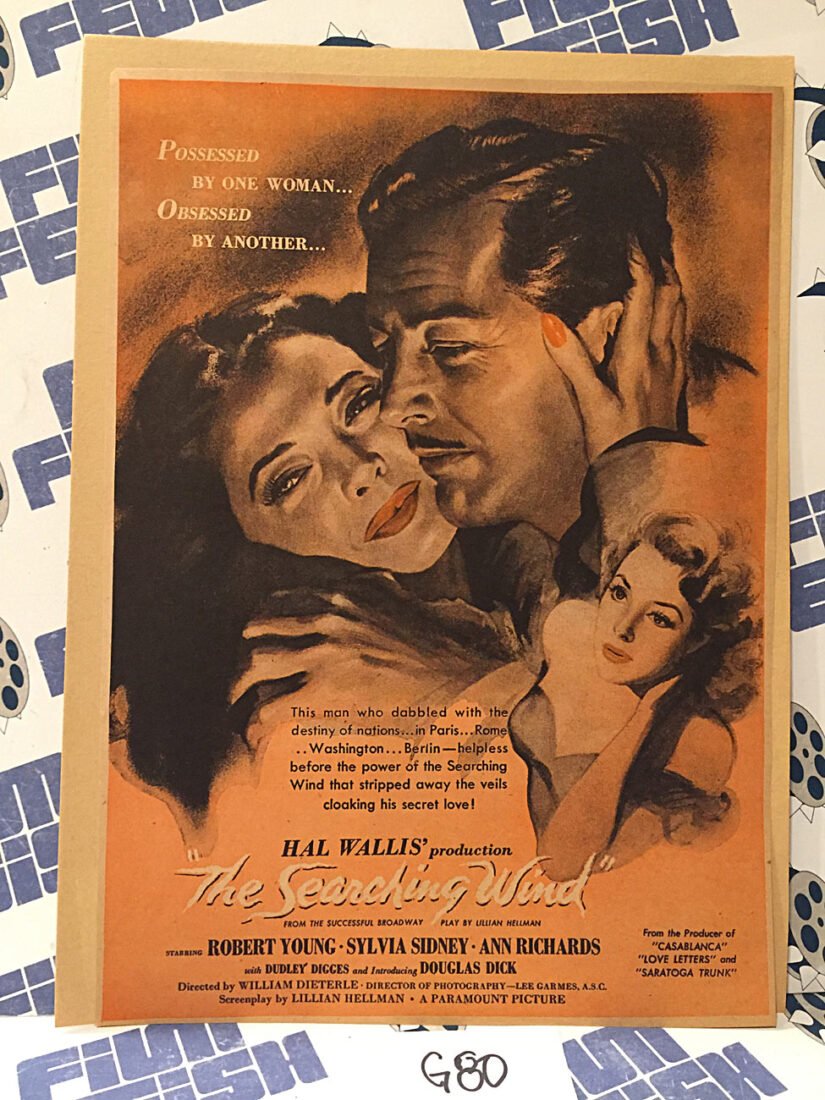 The Searching Wind 1946 Original Full-Page Magazine Adv Robert Young Sylvia Sidney G80