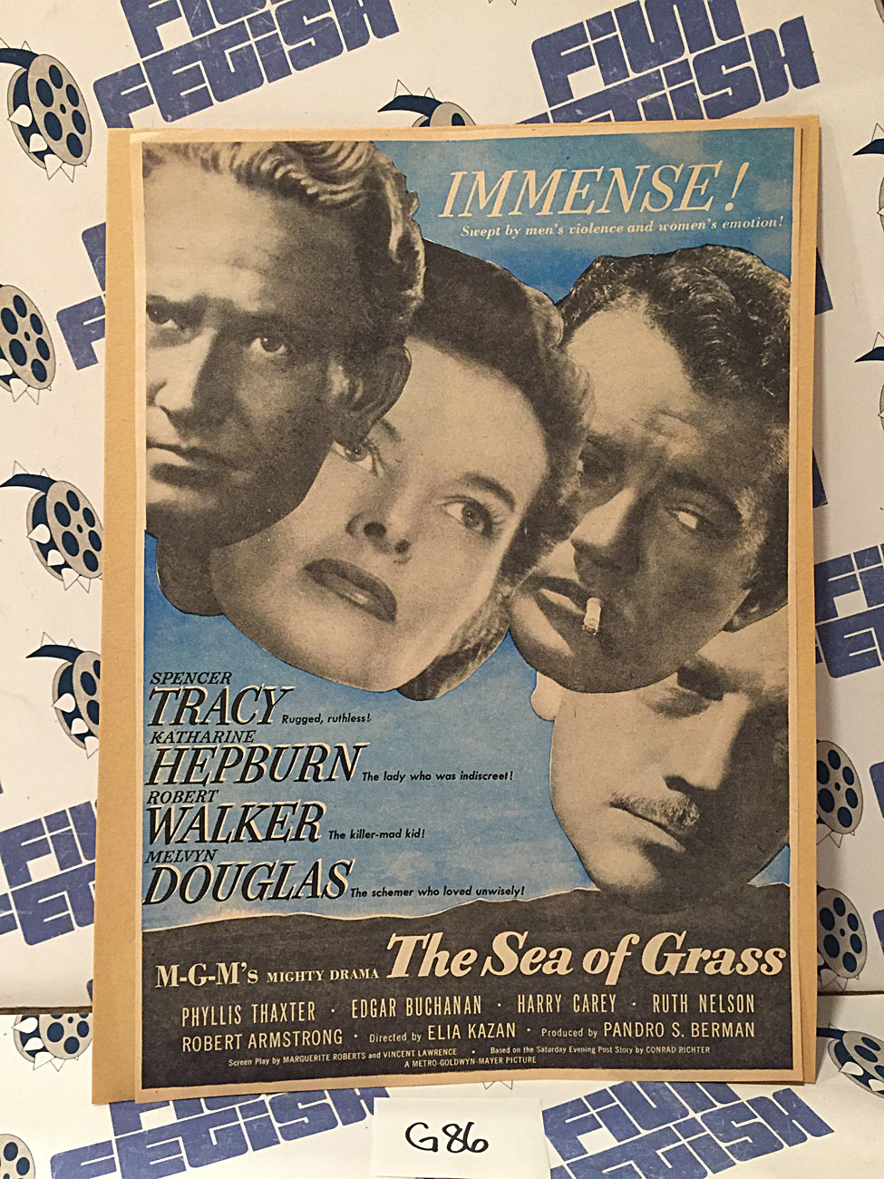 The Sea of Grass 1947 Original Full-Page Magazine Ad Katharine Hepburn Spencer Tracy Robert Walker  G86
