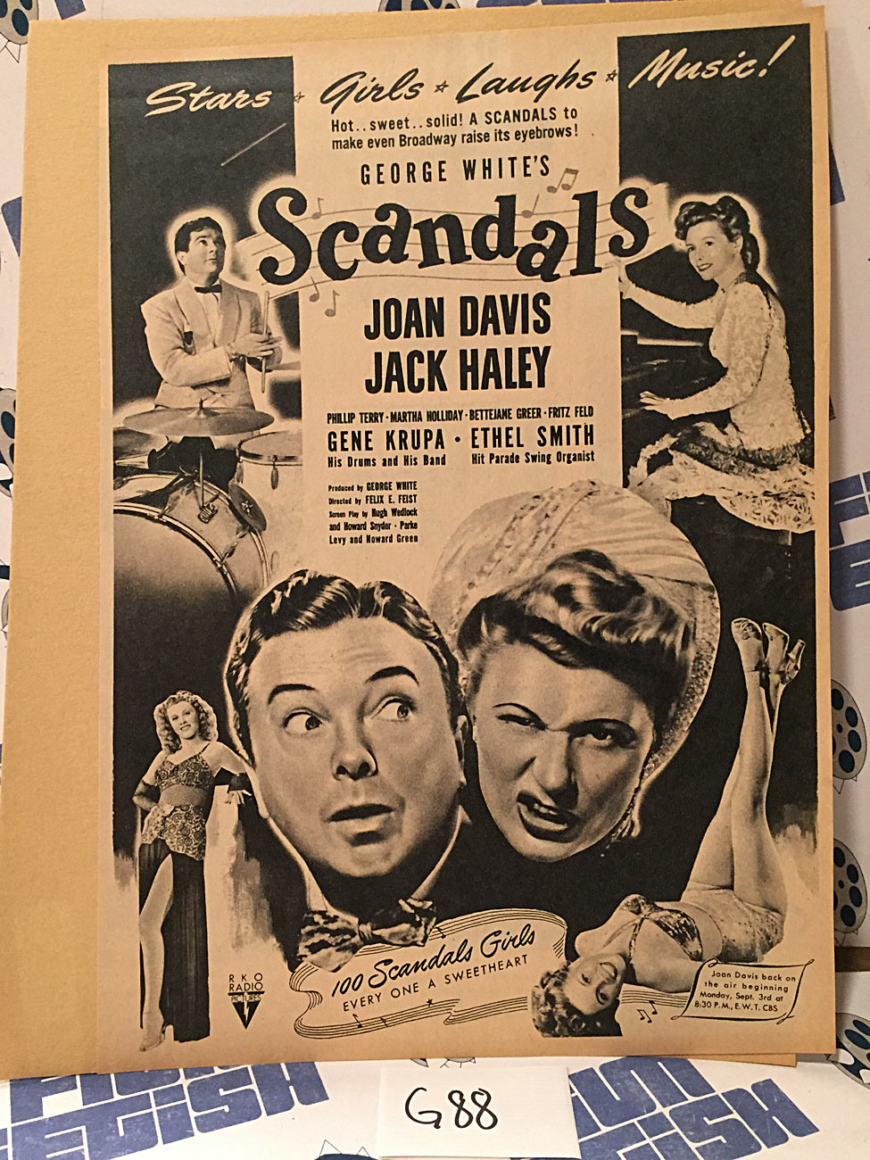 George White’s Scandals 1945 Original Full-Page Magazine Adv Joan Davis  Jack Haley G88