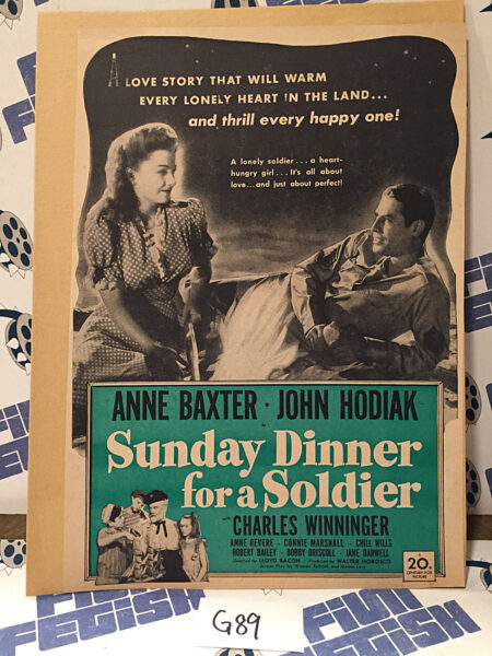 Sunday Dinner for a Soldier 1944 Original Full-Page Magazine Ad Anne Baxter Charles Winninger G89