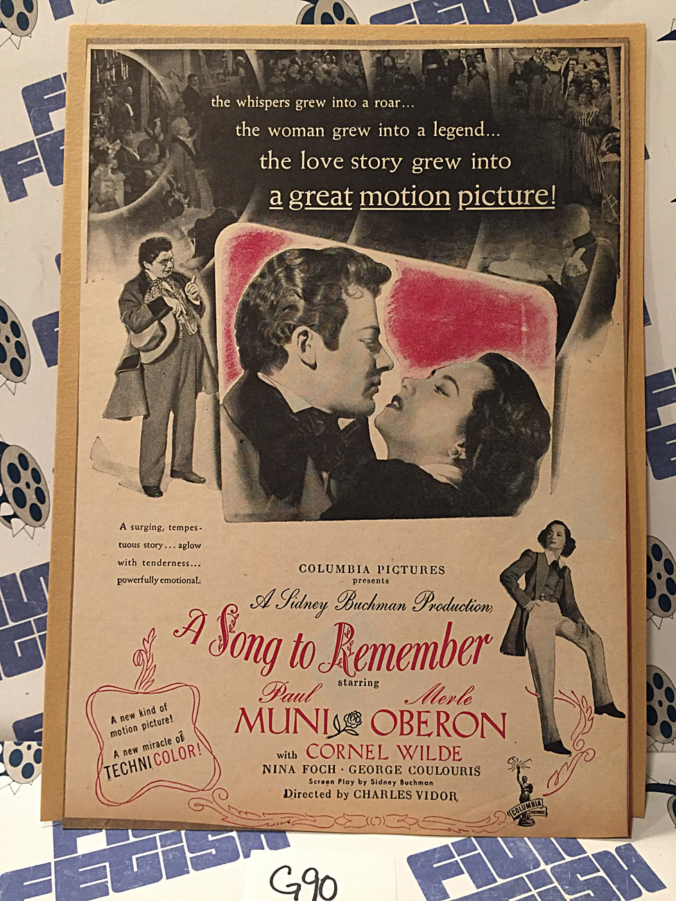 A Song to Remember 1945 Original Full-Page Magazine Ad Paul Muni Merle Oberon G90