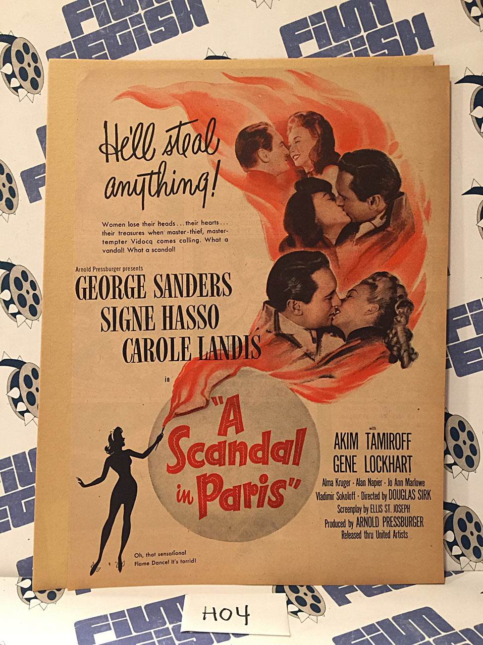 A Scandal in Paris 1946 Original Full-Page Magazine Ad George Sanders, Signe Hasso H04