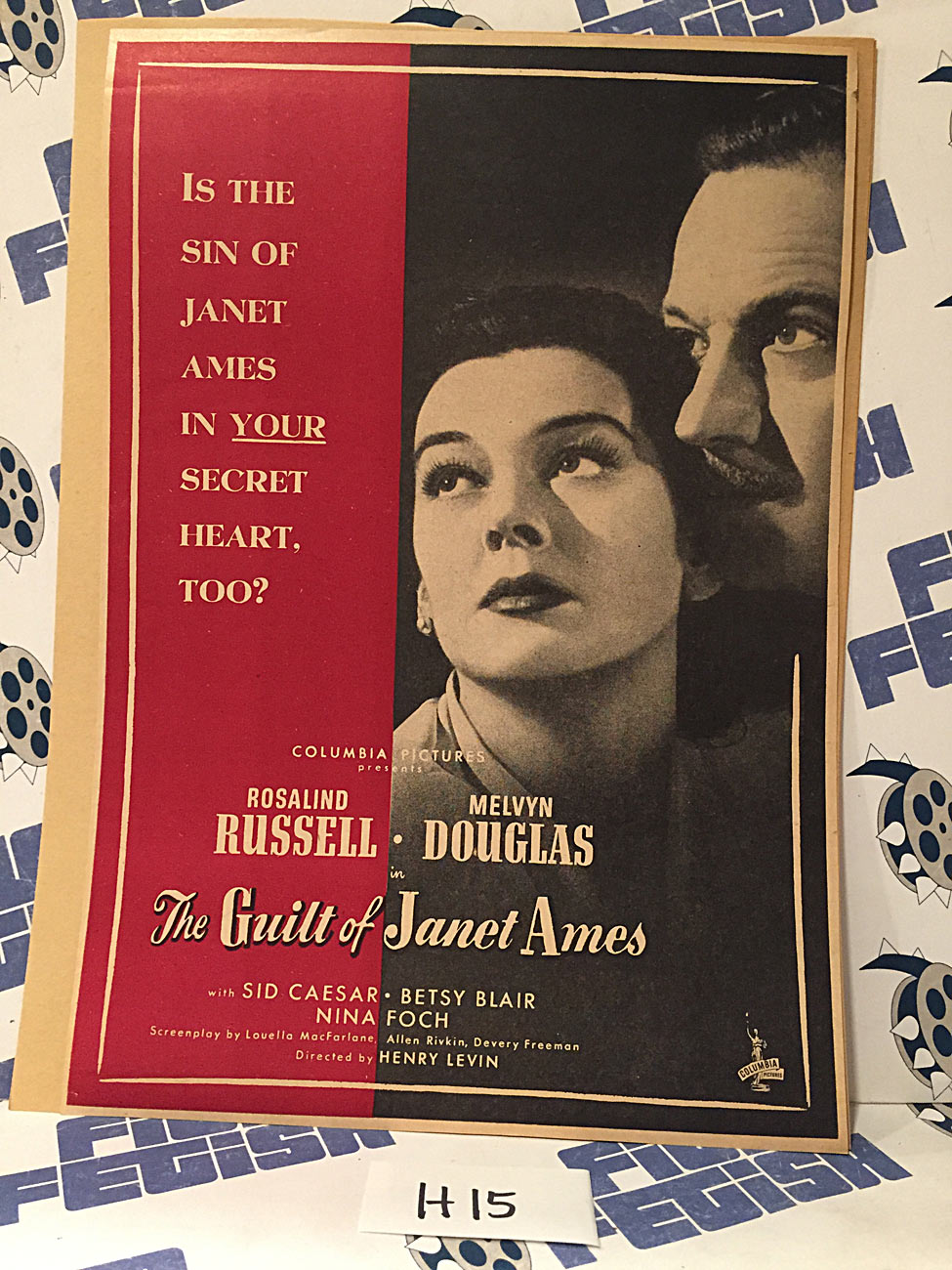 The Guilt of Janet Ames 1947 Original Full-Page Magazine Ad Rosalind Russell Melvyn Douglas  H15