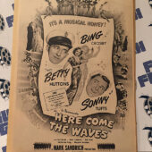 Here Come the Waves 1944 Original Full-Page Magazine Ad Bing Crosby  Betty Hutton  H20