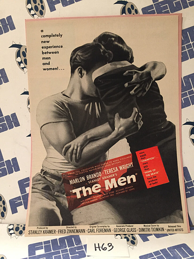 The Men (1950) Original Full-Page Magazine Advertisement, Stanley Kramer, Marlon Brando [H63]