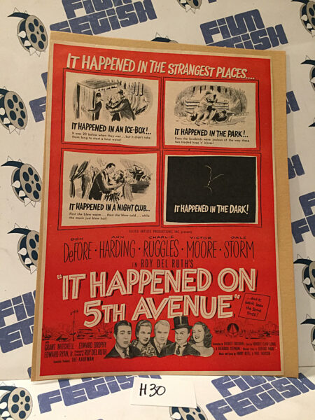 It Happened on Fifth Avenue 1947 Original Full-Page Magazine Ad Don DeFore Ann Harding  H30