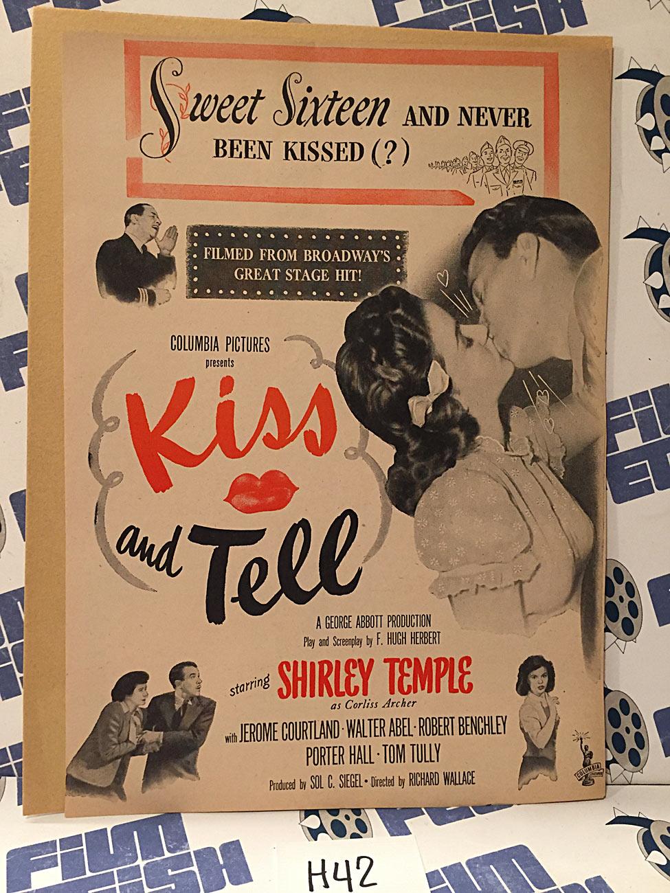 Kiss and Tell 1945 Original Full-Page Magazine Ad Shirley Temple Jerome Courtland H42