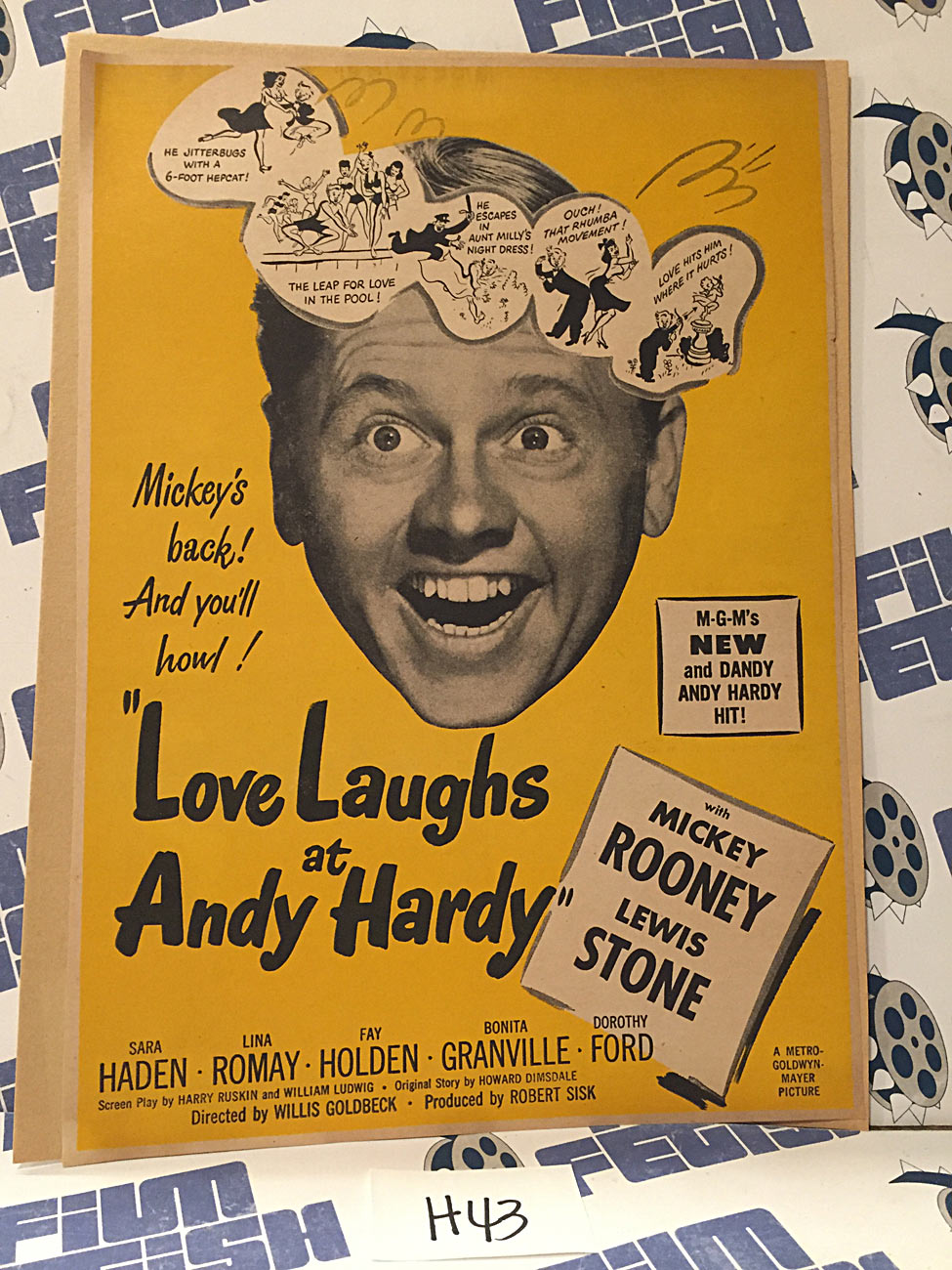 Love Laughs at Andy Hardy 1946 Original Full-Page Magazine Ad Mickey Rooney H43