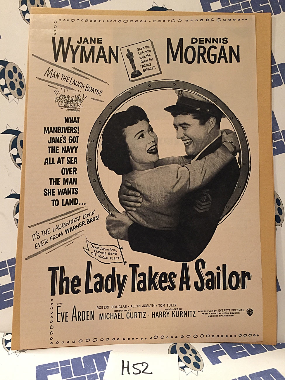 The Lady Takes a Sailor 1949 Original Full-Page Magazine Ad Jane Wyman Dennis Morgan H52