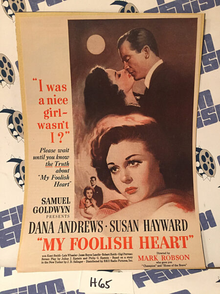 My Foolish Heart  1949 Original Full-Page Magazine Susan Hayward Dana Andrews  Ad H65