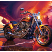 Motorcycle Beach Cloud Cinematic Autos Art Print [DP231013-14]