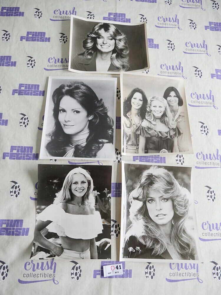 Charlie’s Angels (1976) Set of 5 Original Press Publicity Photos [O41] Farrah Fawcett, Jaclyn Smith