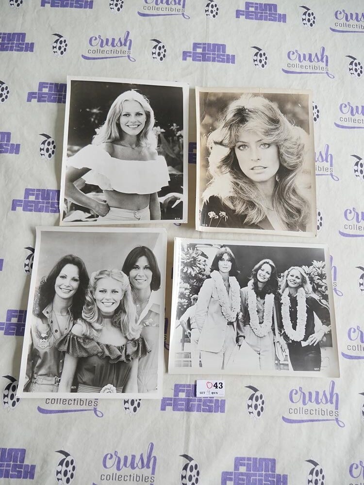 Charlie’s Angels (1976) Set of 4 Original Press Publicity Photos [O43] Farrah Fawcett, Cheryl Ladd