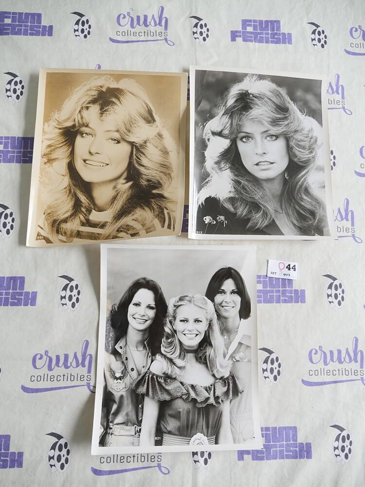 Charlie’s Angels (1976) Set of 3 Original Press Publicity Photos [O44] Farrah Fawcett, Cheryl Ladd
