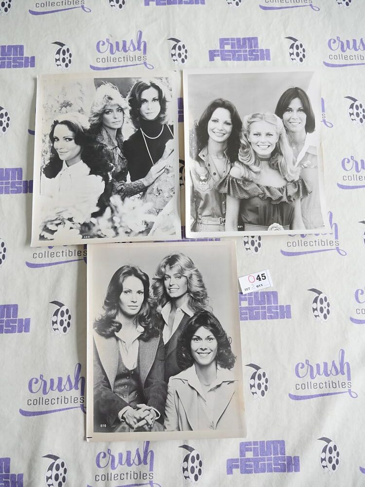 Charlie’s Angels (1976) Set of 3 Original Press Publicity Photos [O45] Farrah Fawcett, Cheryl Ladd