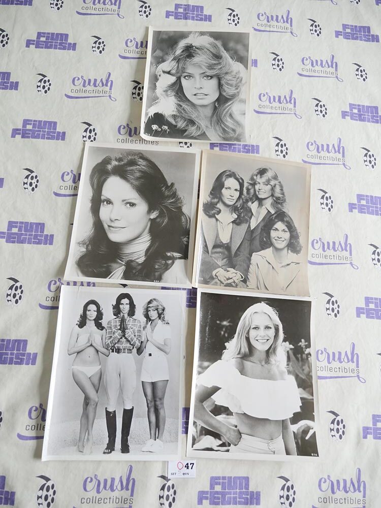 Charlie’s Angels (1976) Set of 5 Original Press Publicity Photos [O47] Farrah Fawcett, Cheryl Ladd