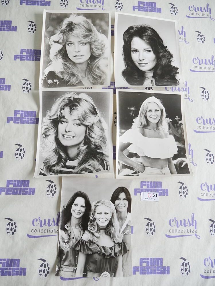Charlie’s Angels (1976) Set of 5 Original Press Publicity Photos [O51] Farrah Fawcett, Jaclyn Smith