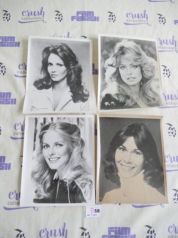 Charlie’s Angels (1976) Set of 4 Original Press Publicity Photos [O58] Farrah Fawcett, Cheryl Ladd