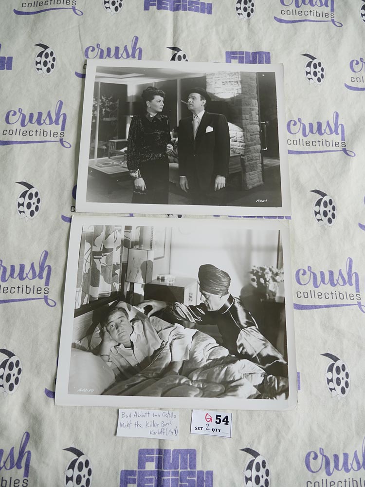 Bud Abbott Lou Costello Meet the Killer Boris Karloff (1949) Set of 2 Original Press Photos [Q54]