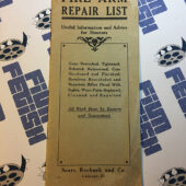 Vintage Sears, Roebuck and Co. Fire Arm Repair List Brochure Manual [347]