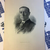 Vintage 7×10 inch Lithograph Etching Portrait of President Woodrow Wilson Political Memorabilia [358]