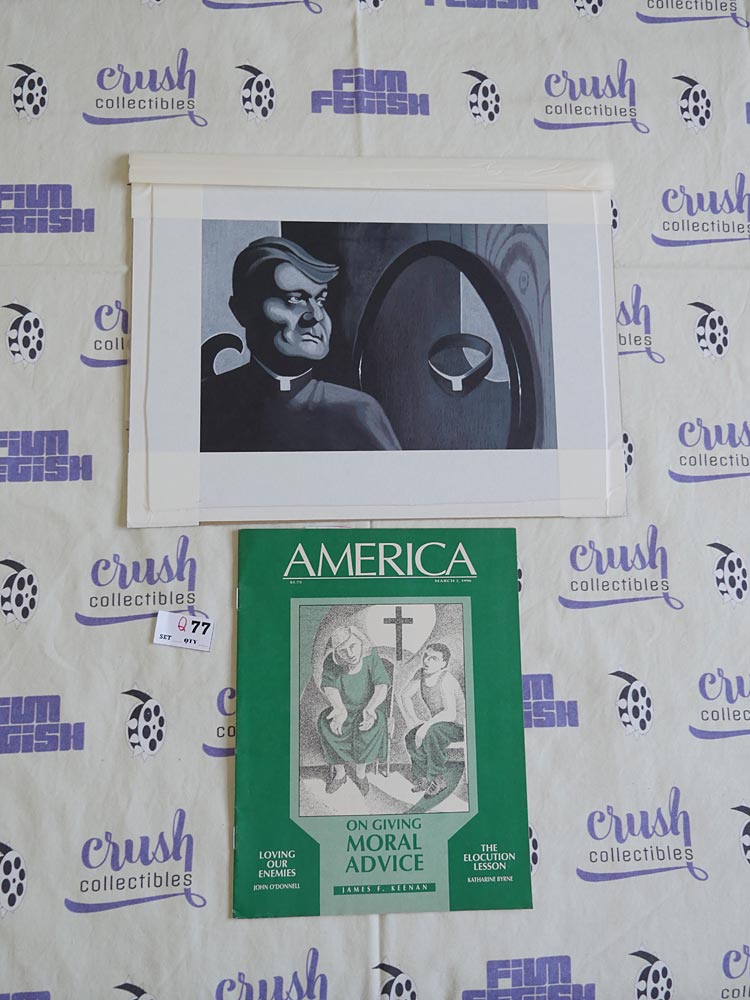 America Magazine New York Catholic Jesuit + Matching Original Hand-drawn Illustration Memorabilia [Q77]
